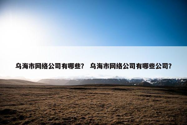 乌海市网络公司有哪些？ 乌海市网络公司有哪些公司？