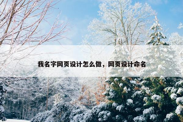 我名字网页设计怎么做，网页设计命名