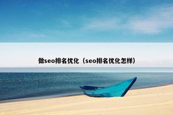 做seo排名优化（seo排名优化怎样）