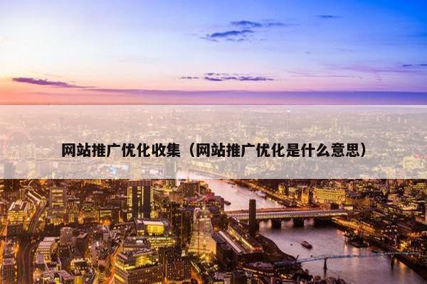 网站推广优化收集（网站推广优化是什么意思）