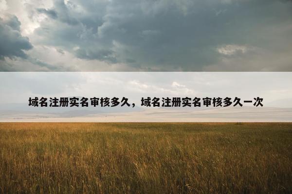 域名注册实名审核多久，域名注册实名审核多久一次