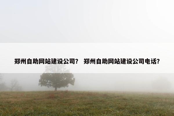 郑州自助网站建设公司？ 郑州自助网站建设公司电话？