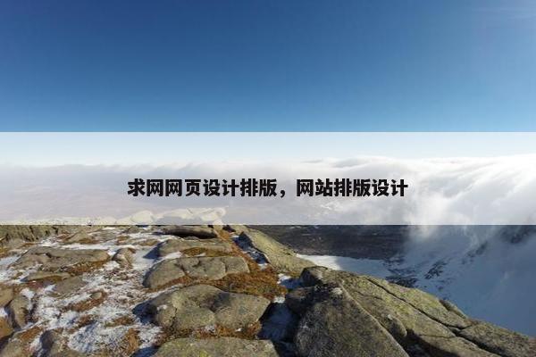求网网页设计排版，网站排版设计