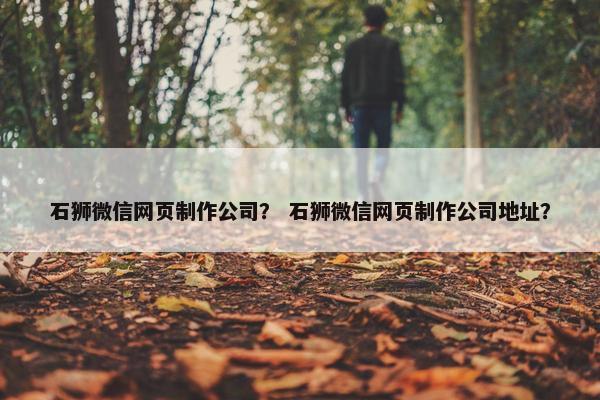 石狮微信网页制作公司？ 石狮微信网页制作公司地址？