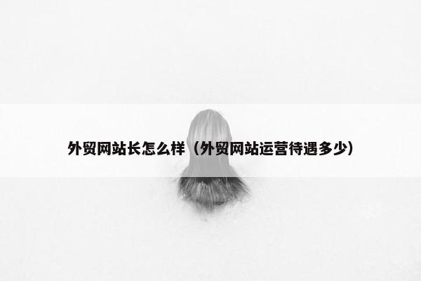 外贸网站长怎么样（外贸网站运营待遇多少）
