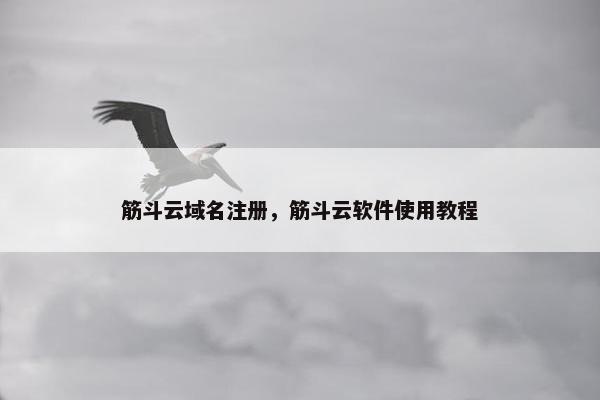 筋斗云域名注册，筋斗云软件使用教程