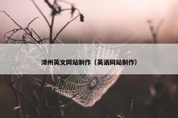 漳州英文网站制作（英语网站制作）