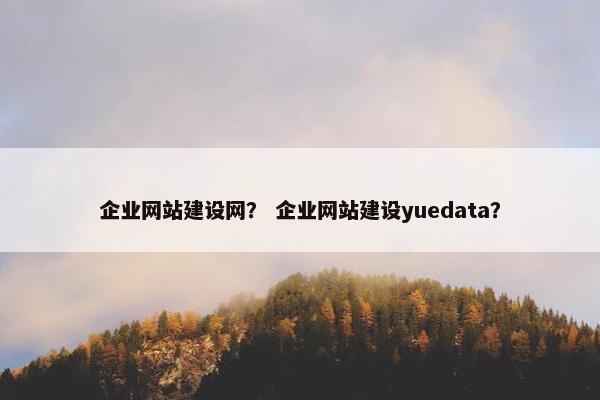 企业网站建设网？ 企业网站建设yuedata？