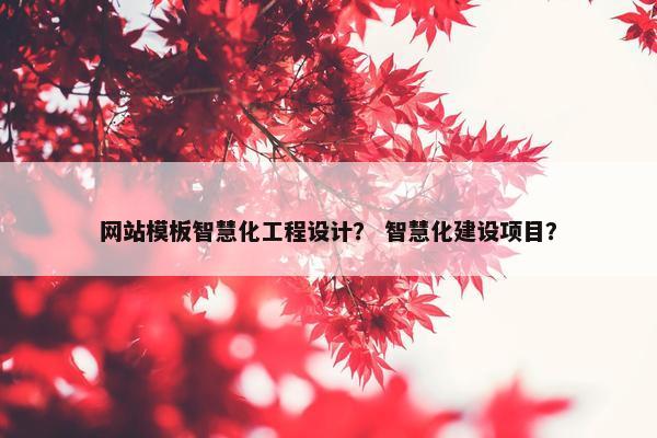 网站模板智慧化工程设计？ 智慧化建设项目？