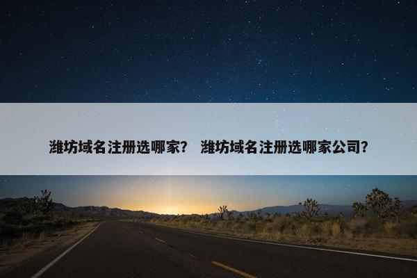 潍坊域名注册选哪家？ 潍坊域名注册选哪家公司？