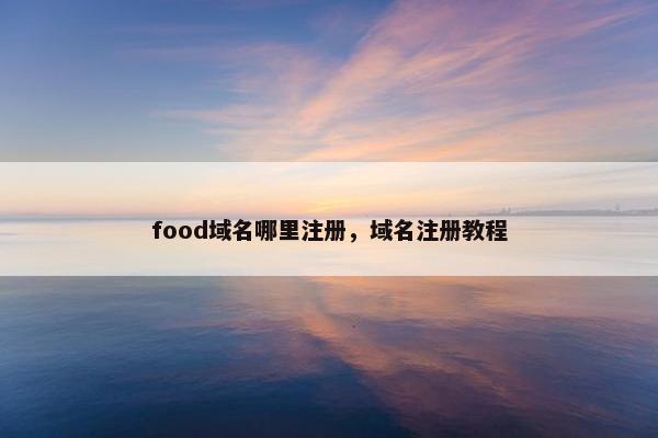 food域名哪里注册，域名注册教程