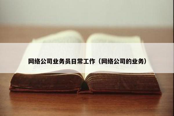 网络公司业务员日常工作（网络公司的业务）
