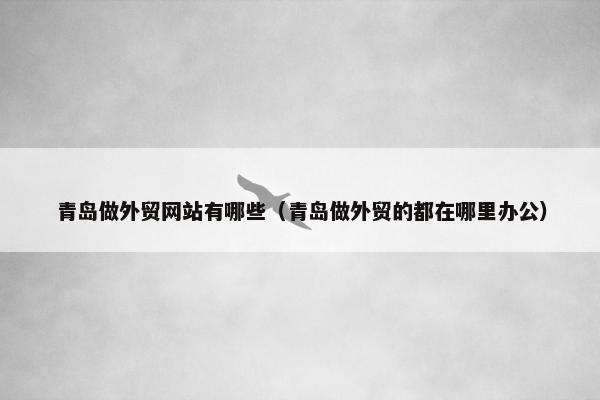 青岛做外贸网站有哪些（青岛做外贸的都在哪里办公）