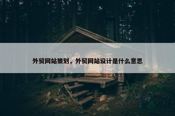 外贸网站策划，外贸网站设计是什么意思