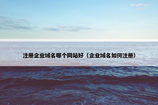注册企业域名哪个网站好（企业域名如何注册）