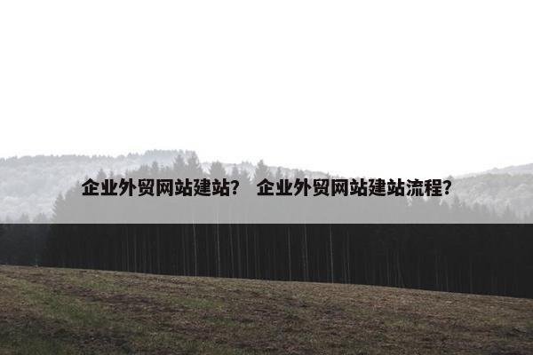 企业外贸网站建站？ 企业外贸网站建站流程？