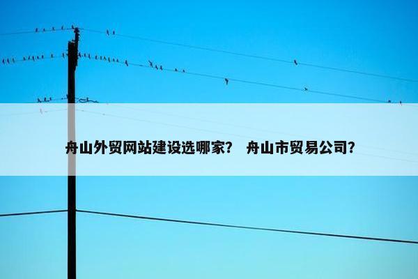 舟山外贸网站建设选哪家？ 舟山市贸易公司？