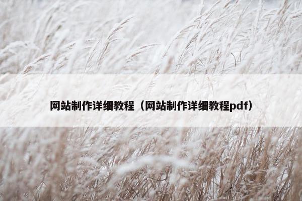 网站制作详细教程（网站制作详细教程pdf）