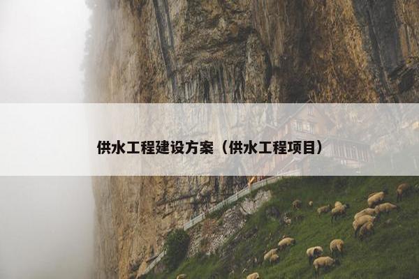 供水工程建设方案（供水工程项目）