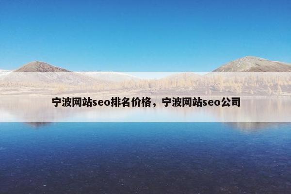 宁波网站seo排名价格，宁波网站seo公司
