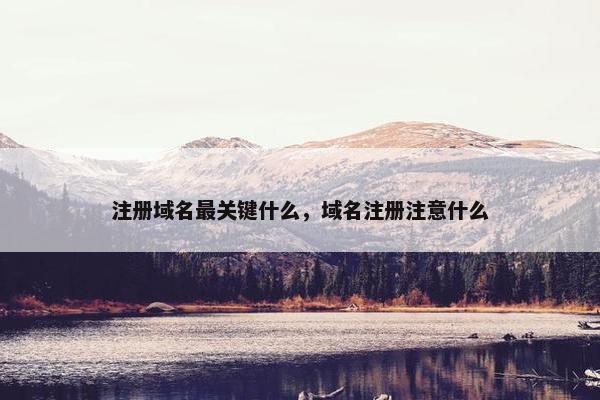 注册域名最关键什么，域名注册注意什么