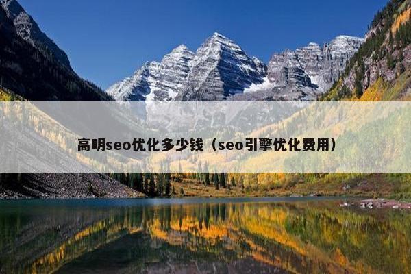 高明seo优化多少钱（seo引擎优化费用）