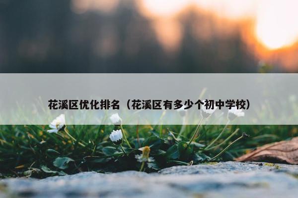 花溪区优化排名（花溪区有多少个初中学校）