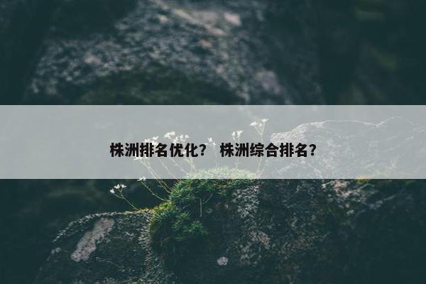 株洲排名优化？ 株洲综合排名？