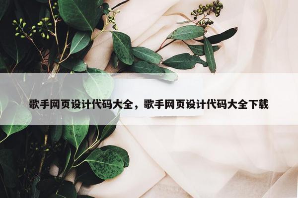 歌手网页设计代码大全，歌手网页设计代码大全下载
