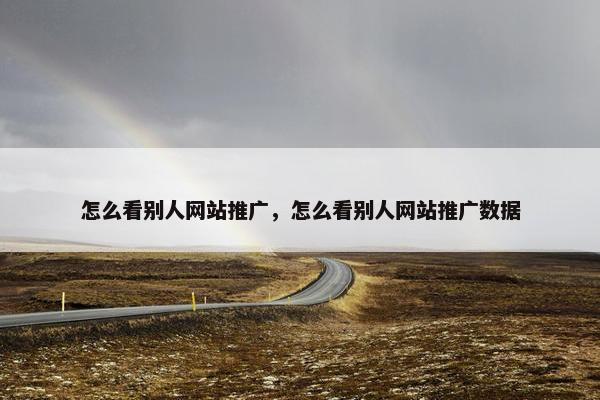 怎么看别人网站推广，怎么看别人网站推广数据