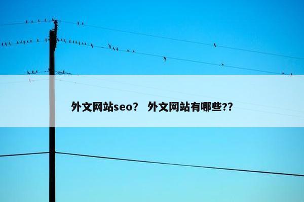 外文网站seo？ 外文网站有哪些?？