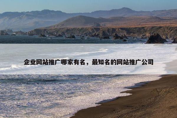 企业网站推广哪家有名，最知名的网站推广公司