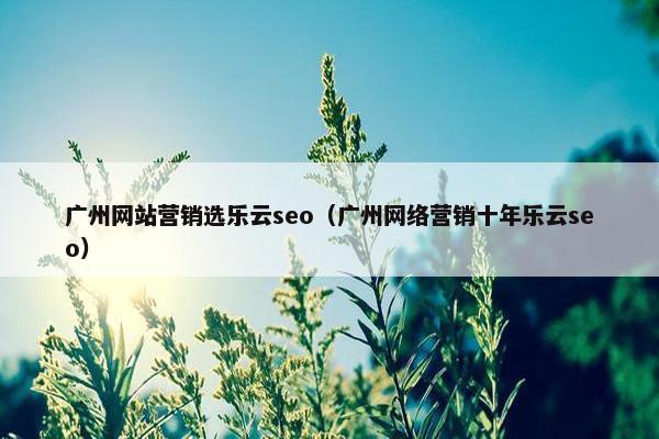 广州网站营销选乐云seo（广州网络营销十年乐云seo）