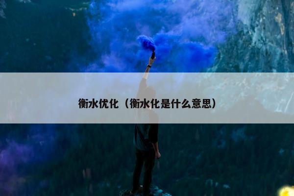 衡水优化（衡水化是什么意思）