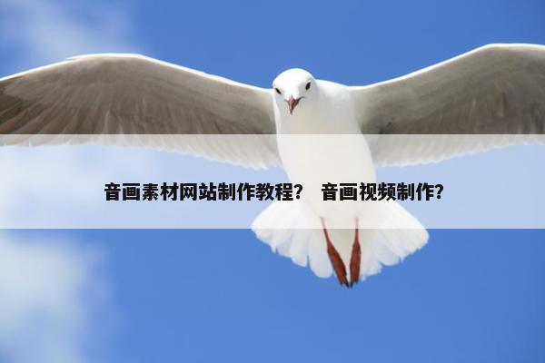 音画素材网站制作教程？ 音画视频制作？
