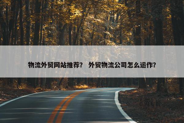 物流外贸网站推荐？ 外贸物流公司怎么运作？