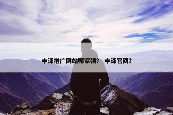 丰泽推广网站哪家强？ 丰泽官网？
