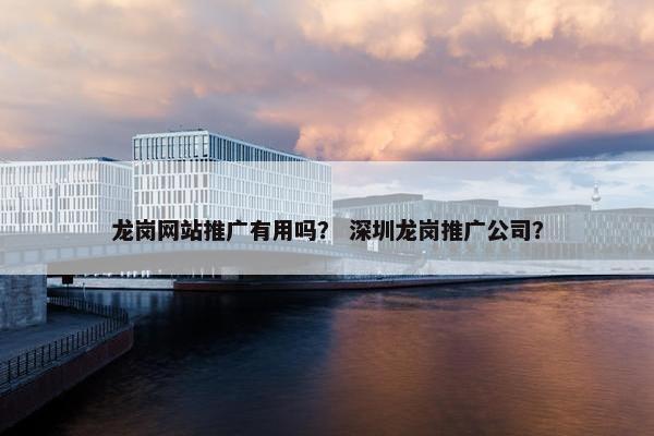 龙岗网站推广有用吗？ 深圳龙岗推广公司？