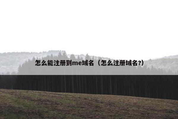 怎么能注册到me域名（怎么注册域名?）