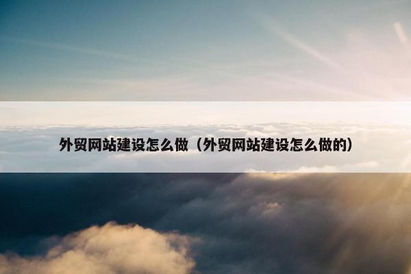 外贸网站建设怎么做（外贸网站建设怎么做的）