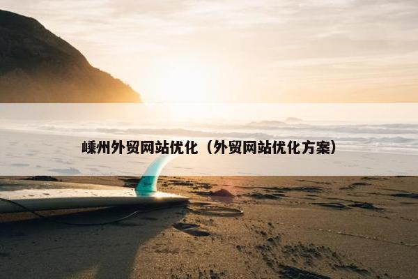 嵊州外贸网站优化（外贸网站优化方案）