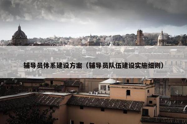 辅导员体系建设方案（辅导员队伍建设实施细则）