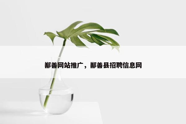 鄯善网站推广，鄯善县招聘信息网