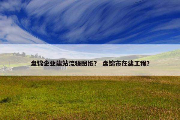 盘锦企业建站流程图纸？ 盘锦市在建工程？