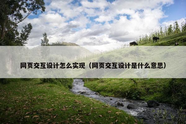 网页交互设计怎么实现（网页交互设计是什么意思）