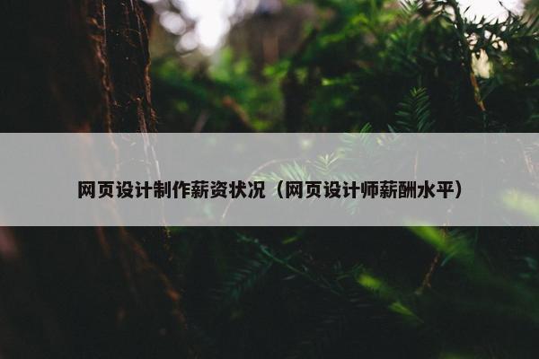网页设计制作薪资状况（网页设计师薪酬水平）