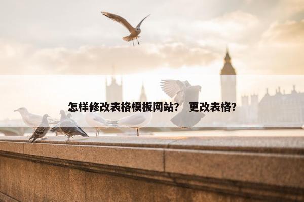 怎样修改表格模板网站？ 更改表格？