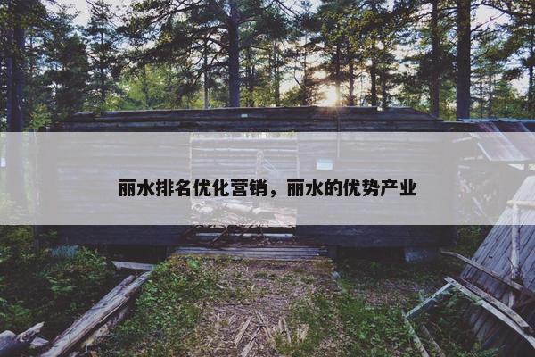 丽水排名优化营销，丽水的优势产业