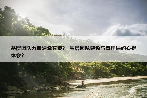 基层团队力量建设方案？ 基层团队建设与管理课的心得体会？