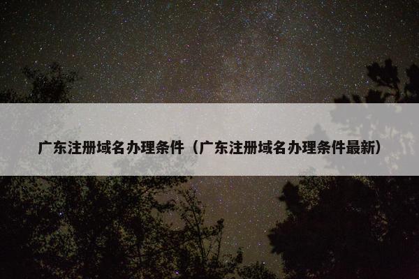 广东注册域名办理条件（广东注册域名办理条件最新）